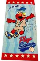 Seasme Street Elmo All Stars Beach Towel 30" x 60" 100% Cotton + Free Tote Bag