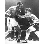 Jake LaMotta "Punching Sugar Ray Robinson" 16" x 20" Unframed Black & White Photograph