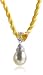 Freshwater Cultured Pearl and Citrine Drop Pendant on Silk Cord