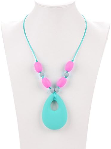 AmBaby Teething Necklace - Baby Beads - Baby Teether Toy - BPA Free Food Grade Silicon (Turquoise Joy)