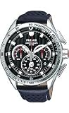 Pulsar Chronograph Leather Black Dial Men's watch #PU2005