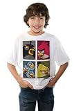 Angry Birds 4 Bird Crew T Shirt, youth WHITE, YS