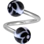 Black Funky Flower Spiral Twister Belly Ring