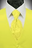Lemon Solid Satin Vest with Coordinating Tapestry Tie