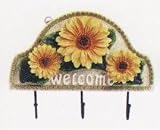 SUNFLOWER 3-Dimensional Key / Towel Hooks Hanger *NEW*!
