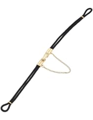 Hadley-Roma Womens LB1021RYRE Vintage Ring-End Black Cord Gold Watchband