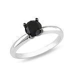 1/3 cttw Round Black Diamond Solitaire Ring