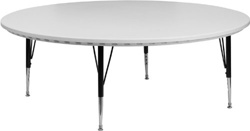 Flash Furniture RB-60R-GRY-P-GG 60-Inch Round Height Adjustable Gray Blow Molded Pre-School Activity Table On Sale