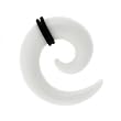 White Glass Spiral Plug 10g - Sold as Pair