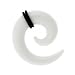 White Glass Spiral Plug 4g - Sold as Pair