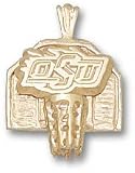 Oklahoma State Cowboys Solid 10K Gold ''oSu'' Backboard Pendant