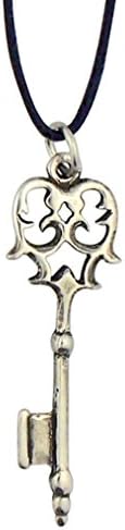 Medieval Skeleton Key 1 5/8 Inch Silver Tone Pendant