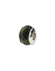 Sterling Silver Russian Serpentine Stone Charm