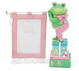 Girls Adorable Pink Frog Photo Frame For Nursery Decor. Great Baby Shower Gift