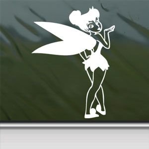Tinkerbell Blowing A Kiss White Sticker Decal Car Window Wall Macbook Notebook Laptop Sticker Decal
