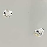 White Heart April Birthstone Earrings Stud