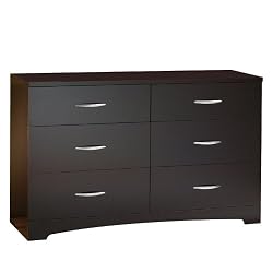 South Shore Furniture, Step One Collection, 6 Drawer Triple Dresser, Chocolate