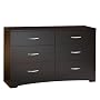 South Shore Furniture, Step One Collection, 6 Drawer Triple Dresser, Chocolate