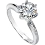 Gorgeous! Women's 14k White-gold Round (2 CT) 8MM Moissanite Solitaire Engagement Ring