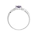 Padma: Heart-cut Simulated Amethyst and IOF CZ Crossover Infinity Promise Ring Silver, 3220A
