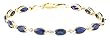 10k Yellow Gold Lab Created Sapphire and Diamond Bracelet, 7.25"