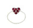 Toe Ring - T34 - Crystal Illusion - Small Heart ~ Siam Red