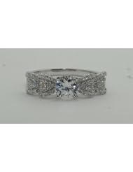 STERLING SILVER 6MM PAVE CV RING SIZE 8