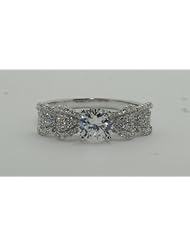 STERLING SILVER 6MM PAVE CV RING SIZE 9