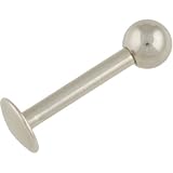 Stainless Steel Externally Threaded Labret: 14g 1/2, Stainless Steel Ball: 5mm