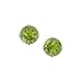 14K White Gold Prong Set 3 MM Peridot Earring Studs