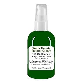 Watts Beauty Retinol Face Cream 1.5% or 150,000IU Per Oz / Helps to Reduce Pores, Age Spots & More