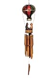 All Natural Handmade Bamboo Chime - Cats in Balloon Design