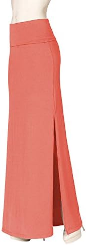Solid Banded Jersey Maxi with Double Side Slit Skirts (QPYP)