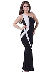 Plus Size Fit-and-Flare Mermaid Polyester/Spandex One Shoulder Prom Dress 