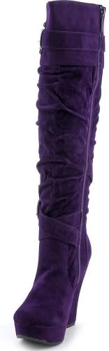Shiekh Womens Code-8 Boot - Purple Suede Size 6