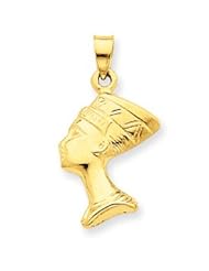 14k Gold 3-D Nefertiti Pendant