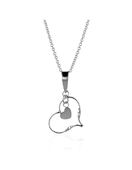 Chuvora Dainty Sterling Heart Pendant Necklace, 18", Nickel Free