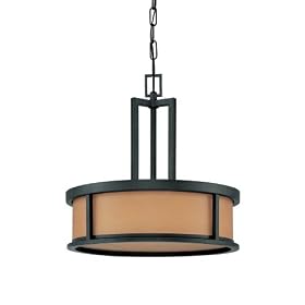 Nuvo Lighting 60/3827 Odeon 4-Light Pendant with Parchment Glass, Aged Bronze