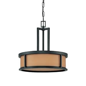 Nuvo Lighting 60 3827 Odeon 4-Light Pendant with Parchment Glass, Aged Bronze by Nuvo