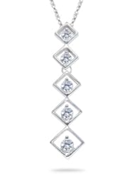 1/2 (0.46-0.55) Cts Diamond Five Stone Journey Pendant in 14K White Gold