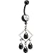 Bioplast Pink Hollow Diamond Shape Chandelier Belly Ring