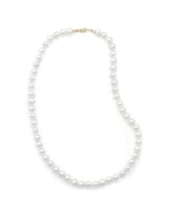 30 Inch 14k Yellow Gold 7-7.5mm Freshwater Pearl Necklace