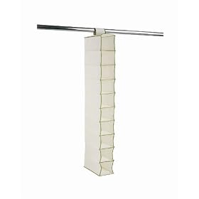 H & L Russel Ltd Shoe Organiser, Taupe with Harvest Green Trim, 10 Pocket