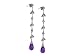 Amethyst & Diamond Accents Drop Earring in 14k title=