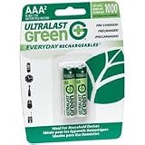Ultralast ULGED2AAA AAA Green Precharged Ready-to-Use Rechargeable Batteries