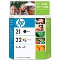 Original HP 21/22 Ink Cartridges Combo-Pack in Retail Packaging