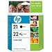 Electronics : Original HP 21/22 Ink Cartridges Combo-Pack in Retail Packaging