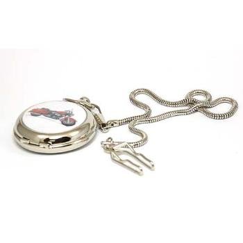 Reflex Motor Bike Pocket Watch on a 12 Chain