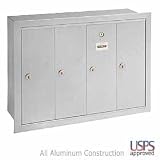 4 Door Vertical Mailbox - Recessed Mounted - USPS Access