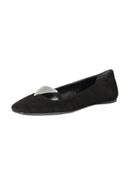 Shoes: Prada Womens Black Suede Leather Ballet Flats Shoes US 6 IT 36;